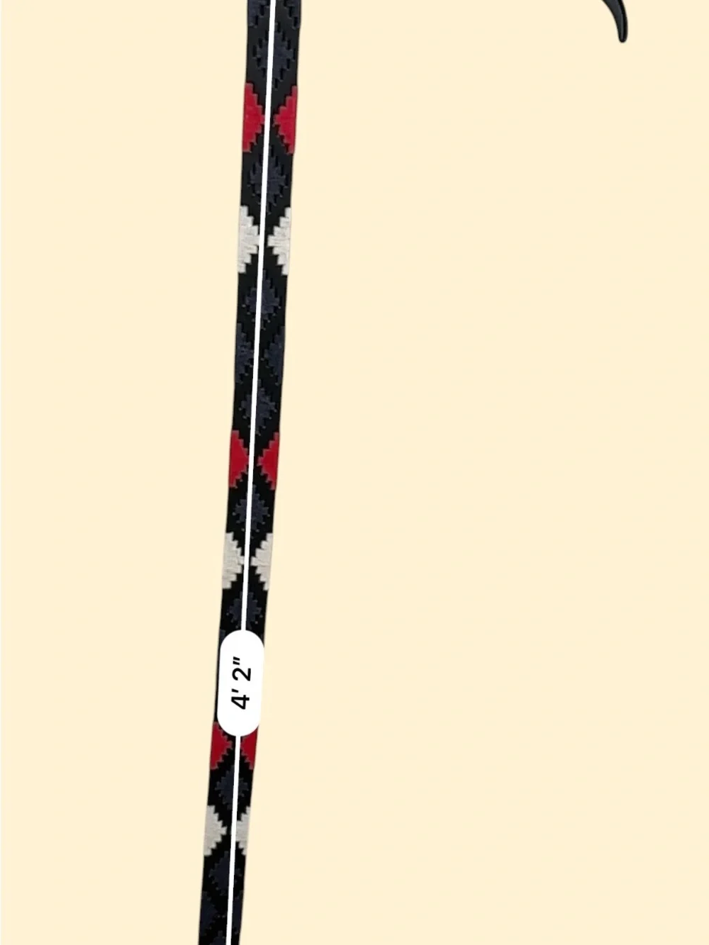 Unisex Woven Pattern Leather Belt - Black, Red & White Eu 115 Us 40-45 inches.
